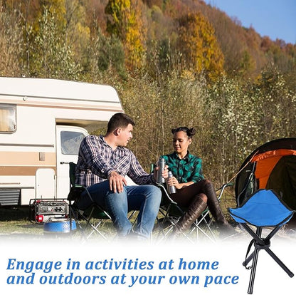 2 PCS Travel Folding Camping Stool, 17 Inch Folding Outdoor Tripod Seats, Portable Camping Stool with Adjustable Carry Strap, 3 Legged Fishing Chair for Hiking, Mountaineering, Picnic, Beach, Lawn