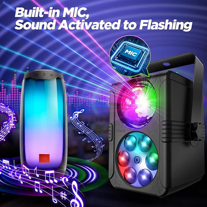 Party Lights, Dj Disco Light Sound Activated Strobe Stage Lights for Parties, RGB Rave Lightning for Birthday Christmas Gift Wedding Karaoke KTV Bar Club Pub Home Room Halloween Decorations