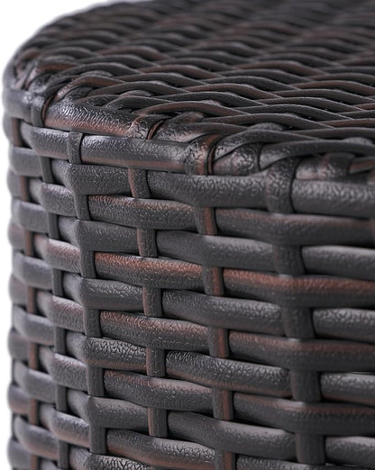 Christopher Knight Home Keaton Wicker Barrel Side Table, Multibrown 16.75 inches high x 17.5 inches wide 17.5 inches deep