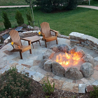 FUNBERRY Folding Adirondack Chair Set of 2, All Weather HDPE Fire Pit Chairs with Cup Holder for Outdoor