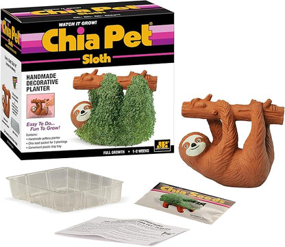 Chia Pet Sloth with Seed Pack, Decorative Pottery Planter, Easy to Do and Fun to Grow, Novelty Gift, Perfect for Any Occasion
