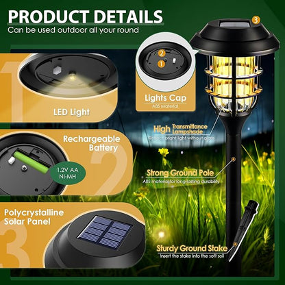 SOLPEX Solar Lights for Outside, Solar Outdoor Pathway Garden Lights Waterproof, Solar Powered Landscape Lighting for Yard, Garden, Pathway, Patio, Porch, Walkway, Driveway, 8 Pack(Warm White)