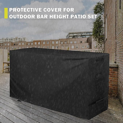 Bar Height Patio Set Cover, Outdoor Bistro Set Cover for High Top Bar Table and Chairs/Outdoor High Stool Bistro Set, Furniture Set Cover for High Top Patio Set of 3 Pieces
