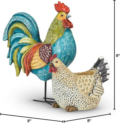 Abbott Collection Rooster Planter, Beige & Black (9 in)