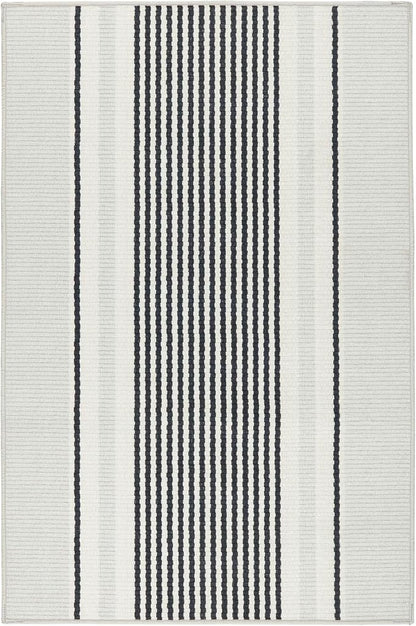 Dash & Albert Gunner Stripe Machine Washable Rug, 3 X 5 Feet, Grey Stripe Pattern
