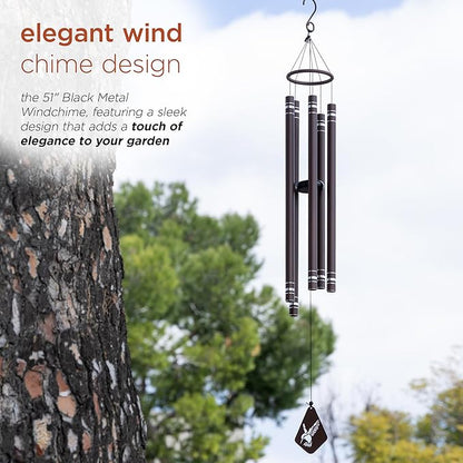Alpine Corporation 51" Aluminum Tuned Wind Chimes with Hummingbird Design Windcatcher, Brown