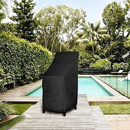 RosieLily Outdoor Chair Covers, High Back Patio Chair Covers Waterproof, Heavy Duty Patio Furniture Covers, Stackable Outdoor Bar Stool Covers, 600D, High Back-2 Pack, Black