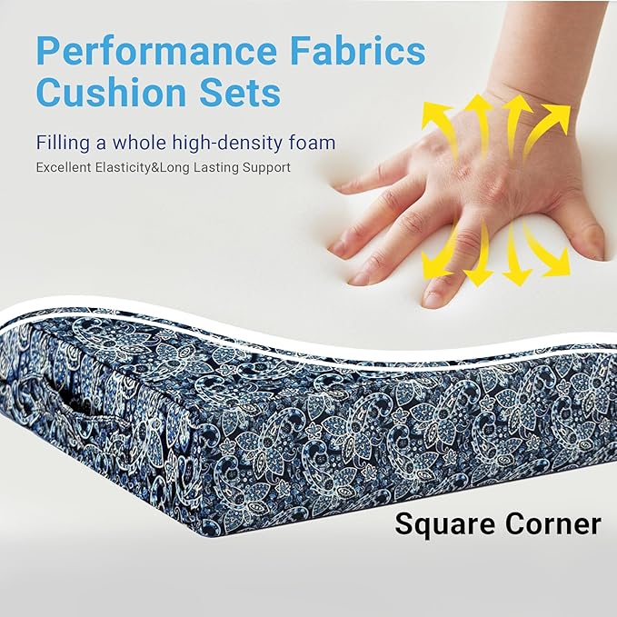 Outdoor Cushions for Patio Furniture,Outdoor Seat Cushion Set 24 x 24 x 4 Inch,Waterproof & Fade Resistant Outdoor Chair Cushions, Patio Chair Cushion, Green Paisley