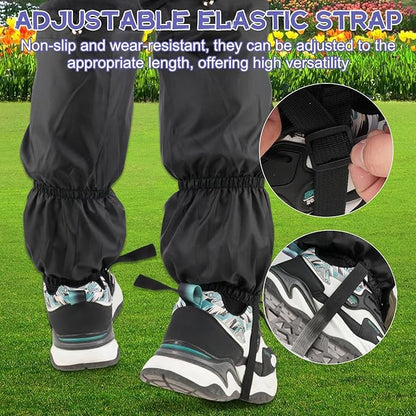 Lawn Care Leg Gaiters, Waterproof Lower Legs Gaiter Outdoor, 15.74" x 10.23" Adjustable Weed Eating Leg Protectors for Men and Women, Leg Guards Boot Legging Gaiters fo Garden Farm Working, Black
