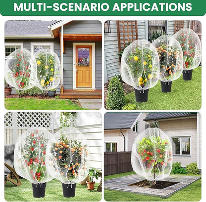 Bird Netting for Garden Protection, Insect Netting Pest Barrier Mesh Cover Bag with Zipper & Drawstring 4 Pack 2.6x3.3 Ft Reusable Garden Fruit Tree Netting for Vegetables, Bushes, Flowers and Plants