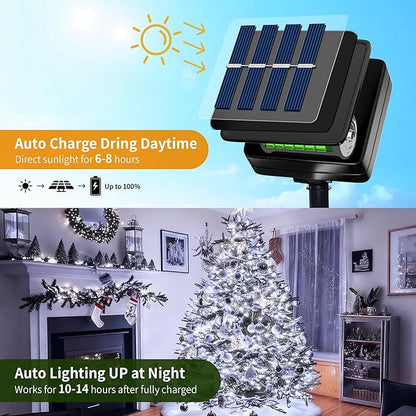 [6 Pack] Solar Christmas Lights Outdoor, 236 FT 600 LED Solar Twinkle Light Outdoor with 8 Modes & Memory Function, Waterproof Chrismas Lights for Xmas Tree Party Decorations
