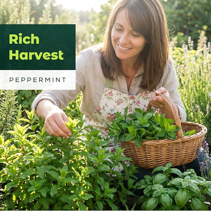 3000 Peppermint Seeds for Planting Indoors & Outdoors - Premium Non-GMO Heirloom Peppermint Plant Seeds, High Germination Herb Seeds for Home Garden