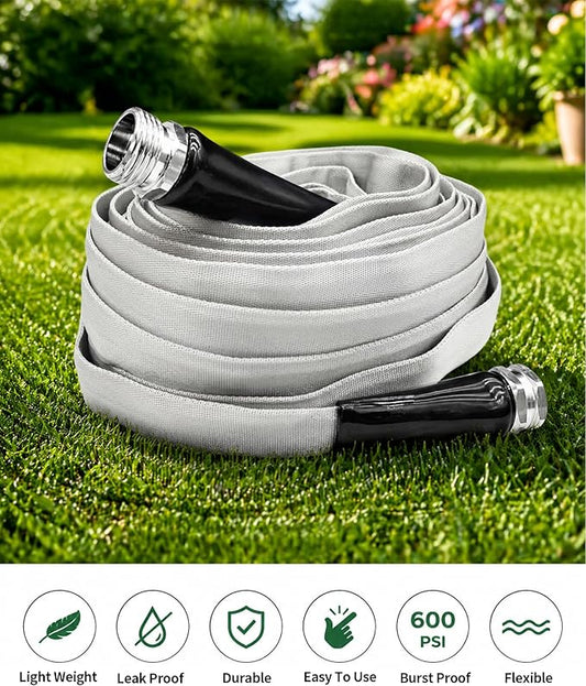 Garden Hose 100ft, Ultra-Light & Flexible Water Hose, Durable, All-Weather, Made of TPU-Drinking Water Safe, Easy to Store & Coil, Kink-Free, Camping, Car Wash, Yard, Garden and Home, Gray