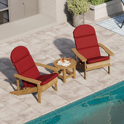Crestlive 50x19.6 Inch Adirondack Chair Cushion, Water Repellent, Fade Resistant, High Back Outdoor Rocking Chair Cushion for Patio, Chili