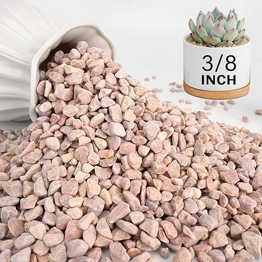 NUPICK 6 lbs Pebbles for Indoor Plants, 3/8 Inch Pea Gravel for Fish Tank, Decorative Rocks for Succulent, Natural River Stones for Vases, Cactus, Landscaping, Bird Bath, Aquarium, Peach