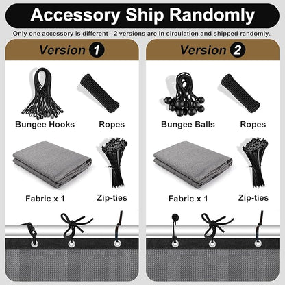 Artpuch 90% Sun Shade Cloth, 10 x 10 FT Pergola Shade Cover Canopy with Grommets, Sun Screen Fabric Tarp for Patio, Outdoor, Garden, Backyard, Blue Grey