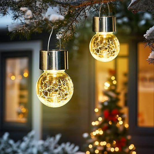 SOLPEX 12 Pack Hanging Solar Lights Outdoor,Solar Outdoor Lights Decorative, Solar Powered Waterproof Light, Hanging Globe Light for Garden, Yard, Patio, Lawn, Flower Bed(Warm White)