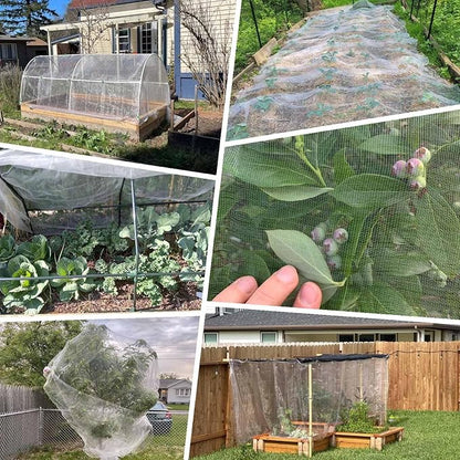 KLEWEE Thicker Garden Netting for Raised Beds, 10 x 33 FT Ultra Fine Garden Mesh Netting Barrier Screen Protection Netting for Vegetable Plants Fruits Flowers Crops Row Covers