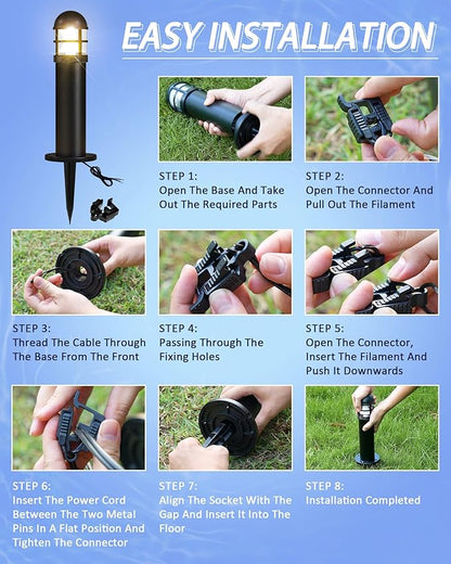 6 Pack LED Low Voltage Landscape Lights, 200LM 12V IP67 Waterproof Holiday Pathway Lighting for Patio, Sidewalk, Driveway, Cast-Aluminum, 2700K Warm White