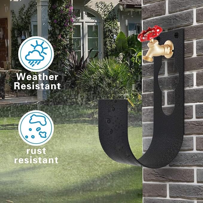 SupKing Hose Holder Wall Mount,Heavy Duty Garden Hose Hanger Reel Metal Hose Hooks Fit to100ft Expandable Watering Hose Storage