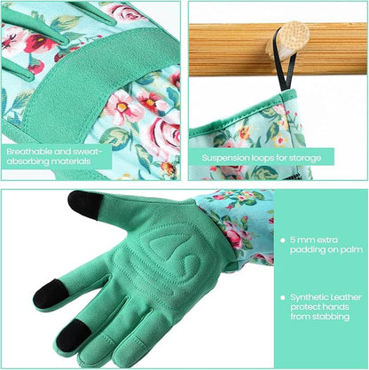 Gardening Gloves for Women Long Sleeve Garden Gloves Ladies Light Protective Gloves for Yard & Outdoor Work