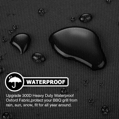 Grill Cover, 32-inch Heavy Duty Oxford Outside Waterproof Grill Covers, Dust-Proof Windproof UV Resistant BBQ Gas Cover Fit Most Brands Char Broil, Weber, Brinkmann, Holland
