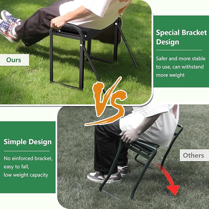 seasky Foldable Garden Kneeler and Seat, Anti-Tipping Heavy Duty 400 lbs Capacity, Widened Thick Soft Kneeling Pad, Gardening Stool with Tool Bag, Gifts for Women Seniors Parents