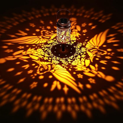 Cooo 2 Pack Solar Lanterns Outdoor Waterproof - Hummingbird Rose Gold Solar Pathway Lights Landscape Path Lights Christmas Lights Gifts for Women Mom Grandma for Garden Yard Patio Backyard Decor