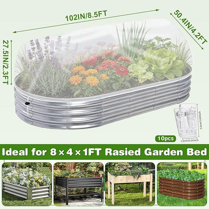 2 Pack Garden Netting for 8x4x1ft Raised Beds, Ultra-Fine Mesh Plant Covers with Drawstring&10 Clips, Bird, Pest & Small Animal Barrier for Protecting Vegetables, Fruits & Flowers
