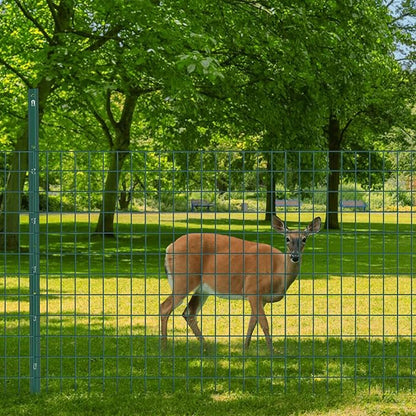 Welded Wire Fence, 50ft(L) x 36inch(H) PVC Coated Wire Fencing for Dog, 2 Inch x 3 Inch 16GA Fencing for Chicken, Anti-Rust Roll Metal Wire Mesh Fence for Yard Vegetable, Green