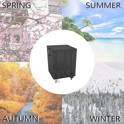 Outdoor Prep Table Cover 24 Inch, Waterproof Patio Stainless Steel Metal BBQ Table Cover All Season Protection for Outdoor Table - 24 x 24 x 35 Inch