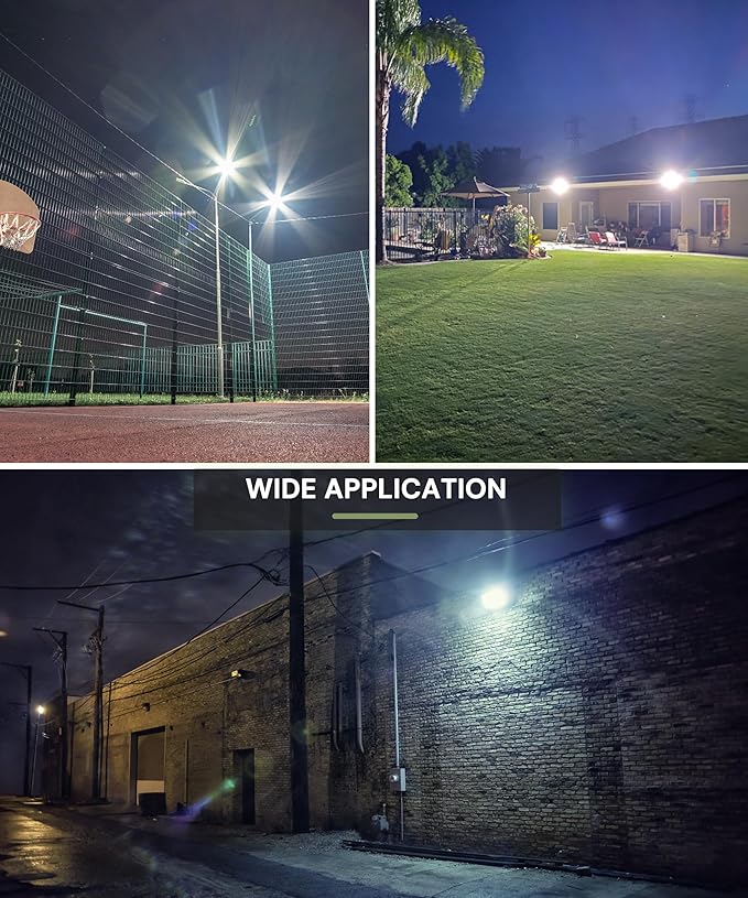 L LOHAS LED 300W Dusk to Dawn Floodlight, IP66 Waterproof Plug in Floodlights, IP66 Waterproof Plug in Floodlights, 6000K Daylight Work Light, Security Lights for Yard, Garage, UL Listed, 2Pack