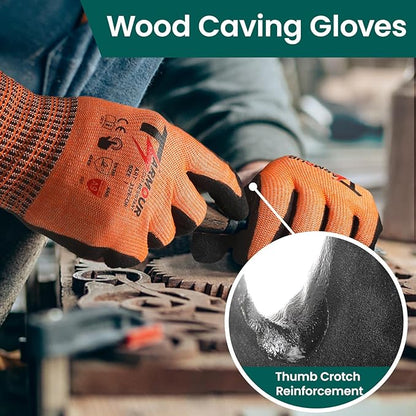 2 Pairs Highest Level Cut Resistant Gloves, ANSI A9 Cut Proof Work for Men & Women, Heavy Duty Touch-Screen Compatible, Durable for Fishing, XL