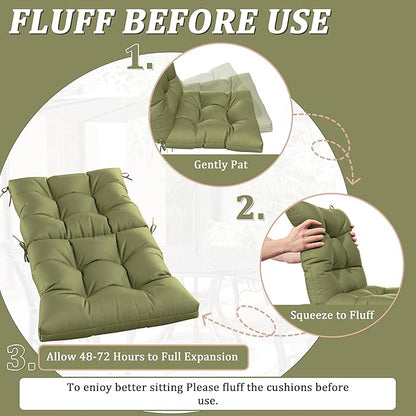 Patio Seat&Back Chair Cushions for Outdoor Furniture，Comfortable Cushions for Rocking/Dining/Lawn Chair-Set of 4