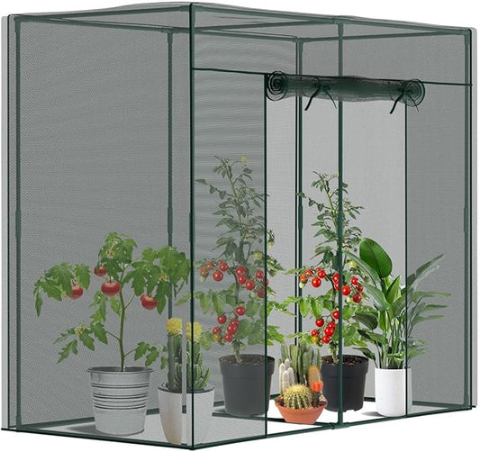 SUNYRISY Garden Plant Netting Crop Cage for Garden Raised Bed, 6.5 x 3.3 x 6 Ft Plant Cover Cage Protectors from Animal for Outdoor Plants with Frame and Zippered Door