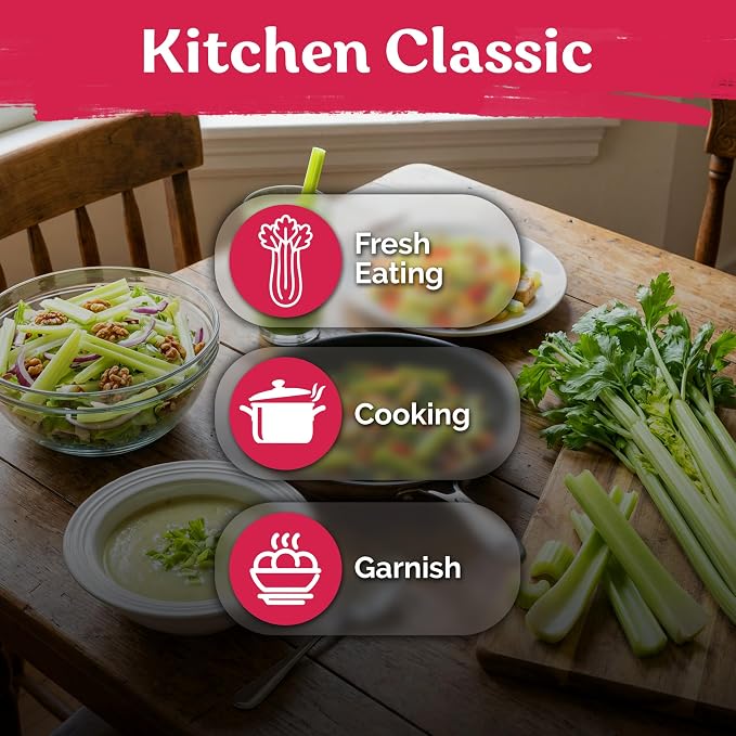 KVITER 1500 Tall Utah Celery Seeds (Apium Graveolens) - Celery with Tall Crisp Stalks, Unique Mild Flavor, Non GMO, Heirloom Seed Packets - Vegetable Seeds for Outdoors, Home Garden, Raised Beds