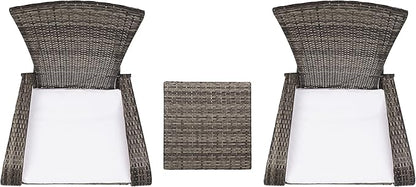 SAFAVIEH Outdoor Collection Edna Grey Brown/White Cushion 3-Piece Lounge Set with Table (PAT7719C)