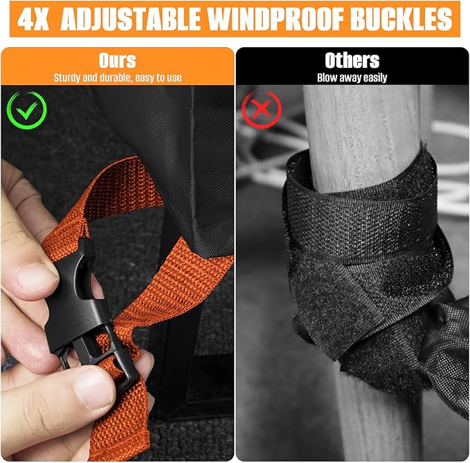 42"L x 42"W x 28"H Patio Table Cover, 42 Inch Square Patio Table Cover for Outdoor Furniture Waterproof, Heavy Duty Protective Covers Fit Square Tabletop, Windproof Buckle Straps, 600D Oxford