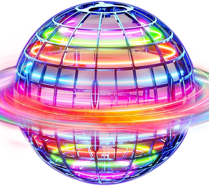 Ivtivfu Flying Orb Ball (Blue, 2025 Upgraded) with Dazzling Lights, Magic Hover Spinner, Cool Boomerang Drone, Floating Cosmic Globe, Kids Toys Gifts for 6 7 8 9 10 Year Old Boys Girls