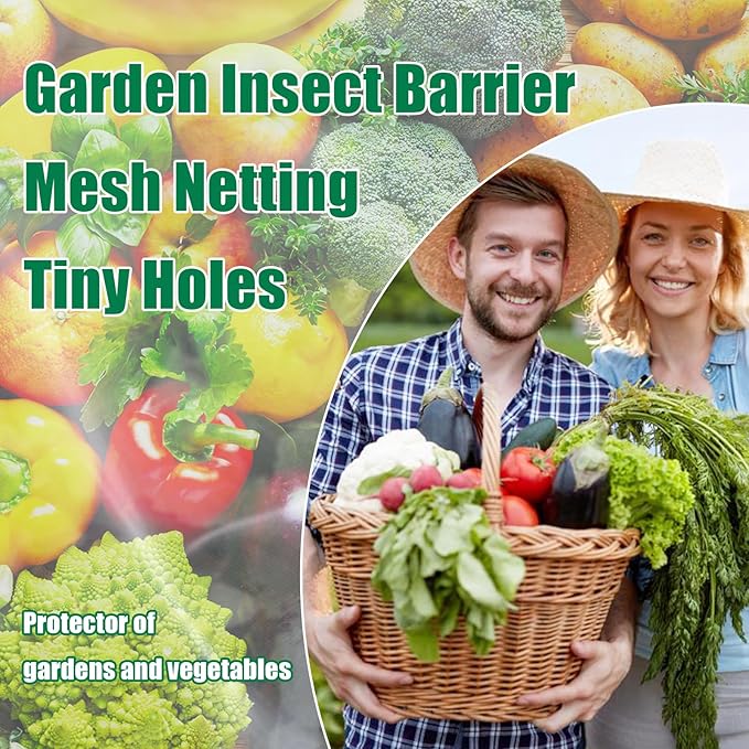 Garden Netting 10x20FT 2 Pack Ultra Fine Mesh, Insect Barrier Bird Netting for Garden Protection, Insect Bug Netting Garden Net for Protecting Plants Vegetables Flowers Fruits