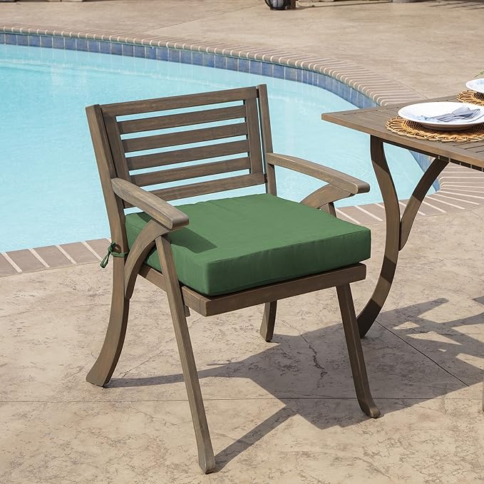Arden Foam Outdoor Seat Cushions (4-Pack), 19 x 19, Premium High-Density Foam, Never Flattens, Weather-Proof for Outdoor Chairs Bright Moss Green Leala