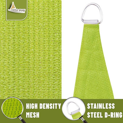 LOVE STORY 12' x 12' x 12' Triangle Lemon Green Sun Shade Sail Canopy UV Block for Outdoor Patio Garden Backyard