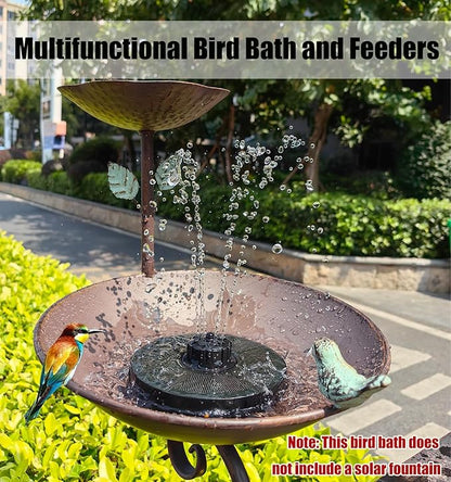 Bird Bath for Deck Railing, 2 in 1 Balcony Bird Feeder and Baths for Outdoors, Detachable Outdoor Birdbath with Heavy Duty Clamp, Weather Resistance Suitable for Garden Porch Backyard