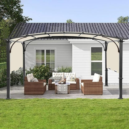 Pergola Canopy Replacement Cover for Lowe's Allen + Roth 10x10 Ft Freestanding Pergola, 200" x 103" Shade Cover, Compatible with Model #L-PG152PST-B,Cover Only (Beige)