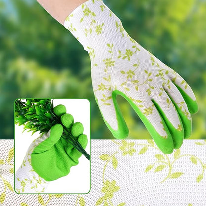 Gardening Gloves for Women Thorn Proof, Ladies Garden Gloves, Breathable Rubber Coated Yard Work Gloves