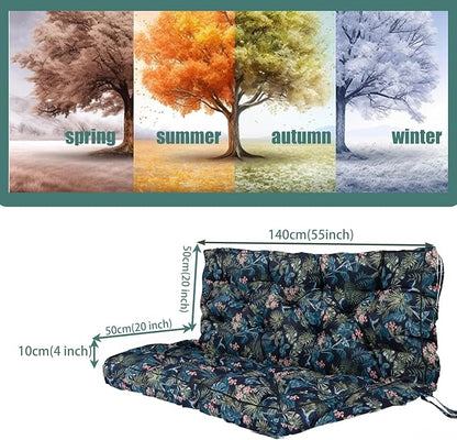 Replacement Cushions for Swing, Swing Cushions 3 Seater Replacement, Waterproof Thicken Washable Pad Cushion for Outdoor Indoor Furniture Swing Patio (Hummingbird, 40x55 inch)