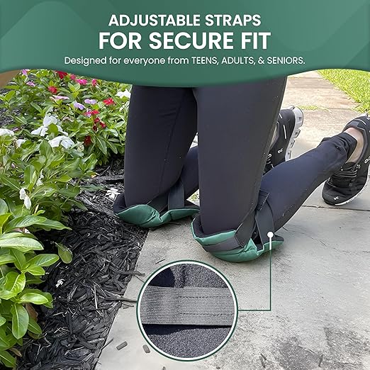 Garden Guru Cushioned Gardening Knee Pads with Adjustable Straps - Soft Inner Liner, Ultra Comfort Padding, Garden Kneelers for Yard Work, Cleaning, Household Chores, Roofing, and More (2 Pack)