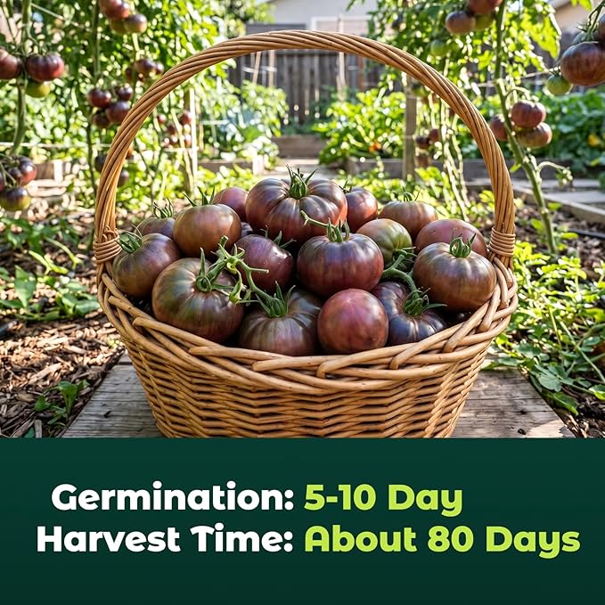 400 Heirloom Cherokee Purple Tomato Seeds for Planting – Unique Dark Purple Beefsteak, Rich Flavor, High Germination, Ideal for Home Garden & Container