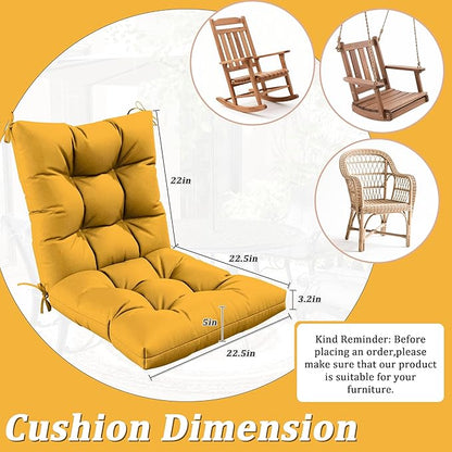 Patio Seat&Back Chair Cushions for Outdoor Furniture，Comfortable Cushions for Rocking/Dining/Lawn Chair-Set of 2