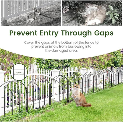 Youpehom Black Garden Fences Animal Barrier, 12.55"*16.48" Garden Border Fencing, Rustproof Metal No Dig Fence for Dogs, Outdoor Fence, Dog Fencing for Patio, Flower Bed, Farm (Medium 10 pcs)